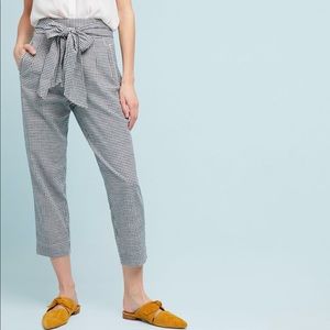 Anthropologie Cartonnier Tie-Waist Gingham Trouser